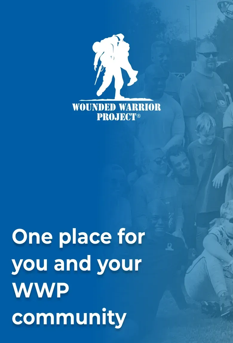 A MyWWP App Store graphic with the Wounded Warrior Project logo and the headline One place for you and your WWP community.